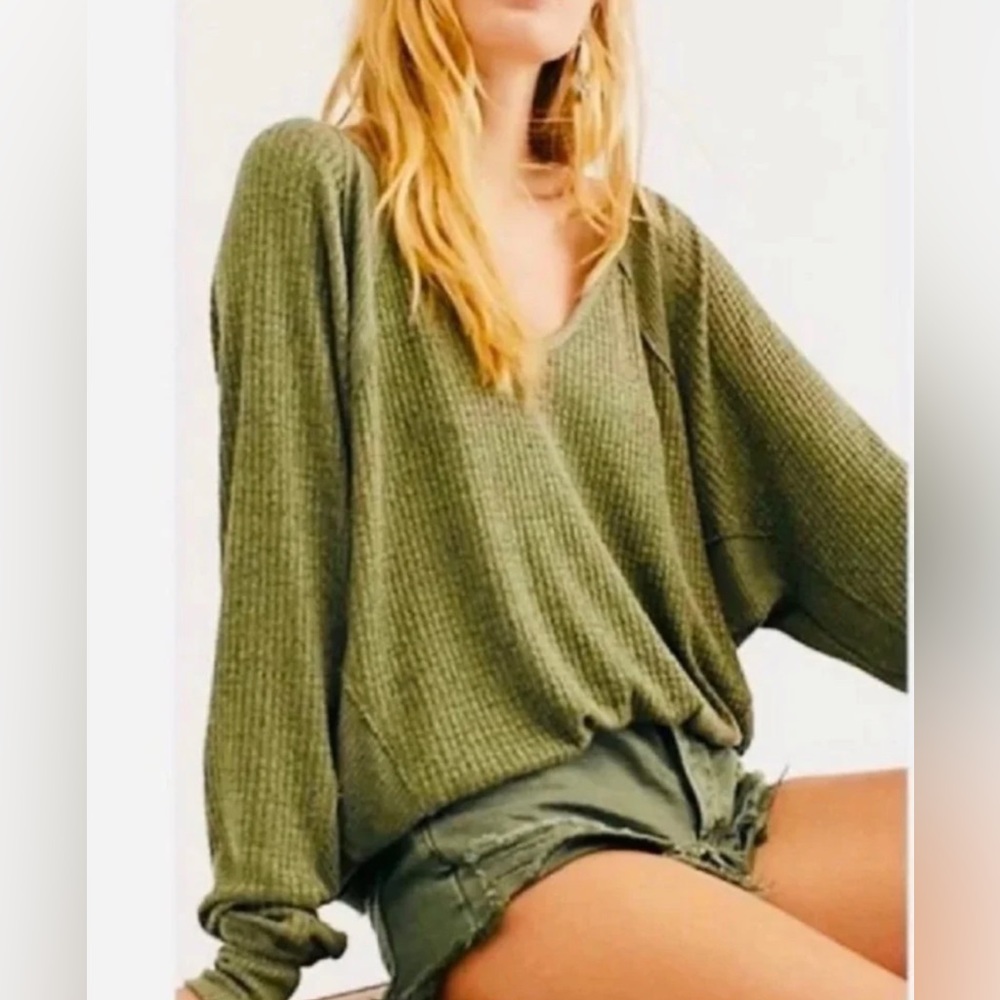 27. Free People Santa Clara Thermal in Ferngully - Picture 2 of 5